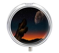 Caja De Almacenaje Ciencia Ficción Sobre Dinosaurios Pastillero 3 Rejillas Con Espejo Portátil Redondo A De Humedad Distribuidor De Metal Regalo Único