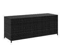 Caja de almacenaje de jardín ratán sintético negro 150x50x60 cm