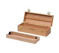 Caja de almacenaje de materiales de arte MEEDEN - Caja de herramientas de artista de madera de haya con cajón(es) para pinceles, lápices, pasteles y más materiales de arte 14-5/8 "W × 5-1/8 "D × 5" H