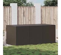 vidaXL Caja de almacenaje de jardín Resina trenzada 180x90x75 cm Marrón