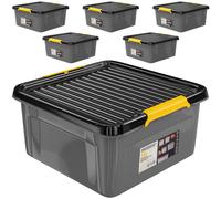 Caja de almacenaje juego de 6 gris/antracita 39x39x16cm apilable