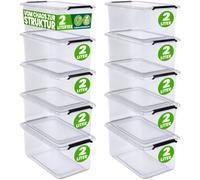Caja de almacenaje set de 10 transparente 20x15x12cm 2L