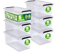 Caja de almacenaje set de 6 transparente 30x20x12cm 5L