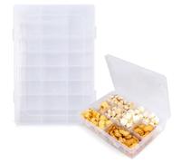 Caja de Almacenaje Transparente Organizadora - 24 Compartimentos y Separadores Incluidos, 1 Pieza de Caja de Plástico