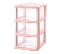 Caja de Almacenamiento 3 Cajones para Cosméticos, Pp, Rosa