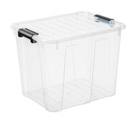 Caja de almacenamiento 40L transparente Plast Team con tapa resistente 22420800