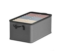 Caja de almacenamiento, 47 x 35 x 30 cm, organizador de ropa plegable para calcetines y pantalones, diseño no tejido que ahorra espacio, ideal para la organización del armario del hogar (gris)