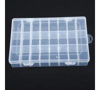 Caja de almacenamiento ajustable de plástico con múltiples compartimentos para organizar objetos pequeños y pastillas (24 compartimentos)