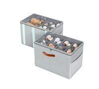 Caja de almacenamiento ajustable para zapatos con parte superior transparente, organizador de zapatos plegable con divisores para armario, pantuflas, botas, juguetes, ropa, organizador del hogar que