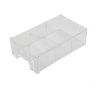 Caja de almacenamiento apilable de plástico con cajones transparentes para tornillos, componentes, suministros de manualidades y costura, 140 x 90 x 40 mm, 1 paquete (azul)