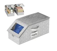 Caja De Almacenamiento Apilable Para Gorras De Béisbol - Capacidad Para 24 Sombreros, Organizador De Sombreros De Cartón Resistente Para Armario, Organizador Apilable Multiusos - Solución Para Ahorrar