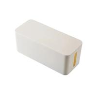 Caja de almacenamiento cables, caja regleta enchufes, organizador madera, a prueba polvo, cargador, toma corriente, contenedor red Caja para cables(C,M)