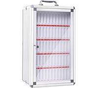 Caja de almacenamiento compacta de aluminio portátil para estudiantes y viajeros, soporte móvil plateado seguro para uso diario, funda ligera y duradera