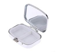 Caja de almacenamiento compacta para pastillas y pequeñas joyas con diseño portátil, hecha de plástico resistente para la comodidad diaria (A)