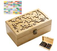 Caja de almacenamiento con 25 agujeros, aceites esenciales de madera, portátil, caja de madera, puede contener botellas de aceites esenciales de 5/10/15 ml, caja de almacenamiento para esmalte de uñas