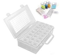 Caja de almacenamiento con 40 compartimentos, organizador de piezas pequeñas con tapa abatible de plástico transparente, caja clasificadora para mini cuentas, accesorios de manualidades, accesorios de