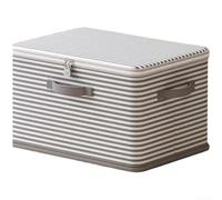 Caja de almacenamiento con cerradura con cremallera, organizador de ropa plegable de gran capacidad para ropa de cama, colchas, juguetes, contenedor de almacenamiento de tela lavable para armario (C)
