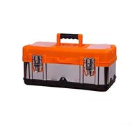 Caja de almacenamiento con cerradura para herramientas con bandeja extraíble y prácticas características de portabilidad (17 pulgadas)