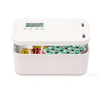 Caja de almacenamiento con cerradura, taquillas de plástico con cerradura para medicamentos con código e instrucciones, 23,9 × 13,1 × 9,6 cm, teléfono para cocina, casa, escuela, refrigerador, viajes