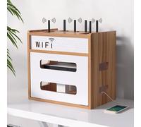 Caja de almacenamiento con enrutador WiFi, regleta de alimentación y organizador de cables, almacenamiento invisible para el hogar, dormitorio, sala de estar
