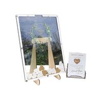 Caja de almacenamiento con forma de corazón para los invitados a la boda, alternativa al libro de invitados de boda - Cartel para libro de invitados con forma de corazón - Marco para boda con un