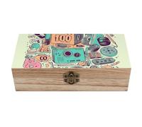 Caja de almacenamiento con ilustración "Me encanta la ilustración", Amalism, duradera, vintage, de madera, decorativa, para guardar joyas y fotos, para organizar, cajas conmemorativas para hombres y m