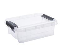 Caja de almacenamiento con tapa código QR apilable transparente 21 L