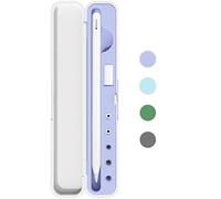 Caja de Almacenamiento con Tapa para Apple Pencil de 2ª generación y 1ª generación, Funda Protectora de Transporte para lápiz iPad, Accesorios de Soporte, absorción de Golpes (Morado)