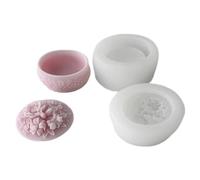 Caja de almacenamiento creativa de flores, moldes de resina para tarros de velas con tapa, recipiente de joyería, molde epoxi para entusiastas de las manualidades, molde artístico para manualidades de