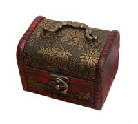 Caja de almacenamiento creativa de madera vintage para organización del hogar, cofre decorativo para tesoros y artículos esenciales, 23 x 16 x 7,5 cm (C)
