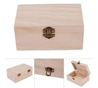 Caja de almacenamiento cuadrada de madera de paulownia acabada a mano diseñada para pintar personalizadas decoupage o técnicas de combustión y organización diaria (M)