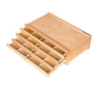 Caja de almacenamiento de 4 cajones para artistas,multifunción, de madera de haya, caja de almacenamiento con cajón y compartimentos para pasteles