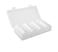 Caja de almacenamiento de 60 piezas para colección de monedas con forros de espuma adaptables, funda transparente para cápsulas de 17 mm a 40 mm, incluye 60 espaciadores organizados para la oficina en