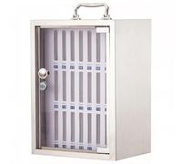 Caja De Almacenamiento De Acero Inoxidable para Gestión De Teléfonos Móviles con Cerradura De Combinación/Llave 12-60 Ranuras Taquillas para Conferencias(Silver1,24bits)