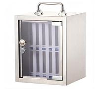 Caja De Almacenamiento De Acero Inoxidable para Gestión De Teléfonos Móviles con Cerradura De Combinación/Llave 12-60 Ranuras Taquillas para Conferencias(Silver1,12bits)