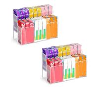 Caja de almacenamiento de acrílico con 6 bolsas de bebidas de doble capa para almacenamiento de agua, bolsa de sabor, organizador de hidratación, organizador de mezclas, organizador de bebidas