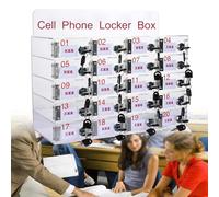 Caja de almacenamiento de acrílico transparente con cerraduras de puerta y llaves, taquillas montadas en la pared para teléfonos de empleados, 25 ranuras