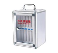 Caja de almacenamiento de aleación de aluminio para teléfono móvil, con cerradura, portátil, montado en la pared, 12 bits