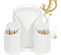 Caja de almacenamiento de algodón para maquillaje, organizador de tocador multiusos, para almohadillas de algodón, hisopos, palillos de dientes e hilo dental, 2 unidades