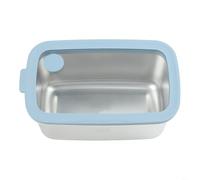 Caja de almacenamiento de alimentos de acero inoxidable 316L con tapa, recipiente visual seguro para microondas e inducción para cocina, camping y viajes, para preparación de comidas de conducción