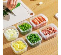 Caja de almacenamiento de alimentos de cocina con tapa de cierre seguro para refrigerador, cajón y gestión de despensa (cuadrada rectangular (blanco)