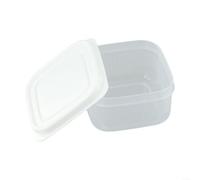 Caja de almacenamiento de alimentos de cocina con tapa de cierre seguro para refrigerador, cajón y gestión de despensa (cuadrado (transparente))