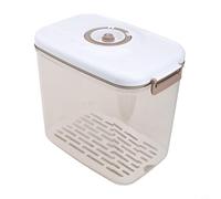 Caja de almacenamiento de alimentos sellada al vacío con sello de anillo a prueba de fugas y tapa operada por botón, compatible con bomba de vacío para una frescura duradera (4,6 L)