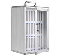 Caja de almacenamiento de aluminio montada en la pared para teléfonos móviles, teléfono portátil para oficina en casa y aula, elegante y diseño para un fácil acceso y limpieza