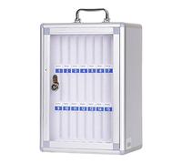 Caja de almacenamiento de aluminio transparente con múltiples ranuras para montar en la pared, soporte seguro para teléfono para escuelas y oficinas, solución de ahorro de espacio para un fácil acceso