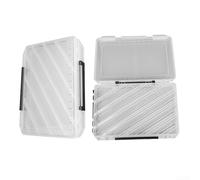 Caja de almacenamiento de anzuelos y señuelos de pesca con agujeros de drenaje en forma de Y y configuración de doble cara para spacial (transparente)