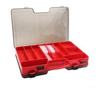 Caja de almacenamiento de aparejos de doble cara para pesca, acceso conveniente desde ambos lados (rojo)