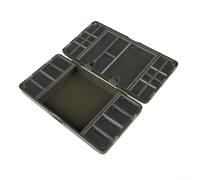 Caja de almacenamiento de aparejos de pesca de carpas con tapa magnética y 10 pines para una gestión eficiente del gancho y las cuentas (HZ-01)