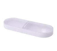 Caja de almacenamiento de bastoncillos de algodón con 2 rejillas, contenedor portátil de viaje, a prueba de polvo, estuches de viaje para cosméticos y joyas, White