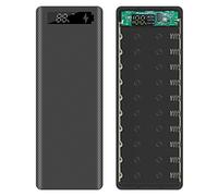 Caja de almacenamiento de batería, caja de almacenamiento de batería, pantalla LCD DIY 10x18650 caja de batería de banco